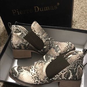 Women’s snakeskin pattern booties
